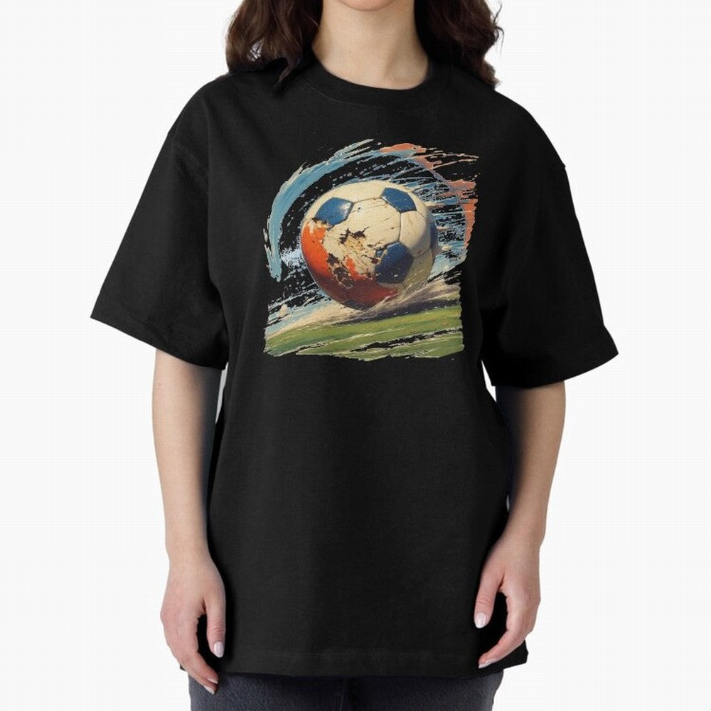 Soccer Ball in Fight Oversized T-Shirt Support the Legends of FIFA World Cup 2026 with Messi, Neymar and Mbappe, Netherlands Energy, Stadium Chants, National Pride, Trophy Dreams and Unforgettable Football Memories; Made for Die Hard Supporters,