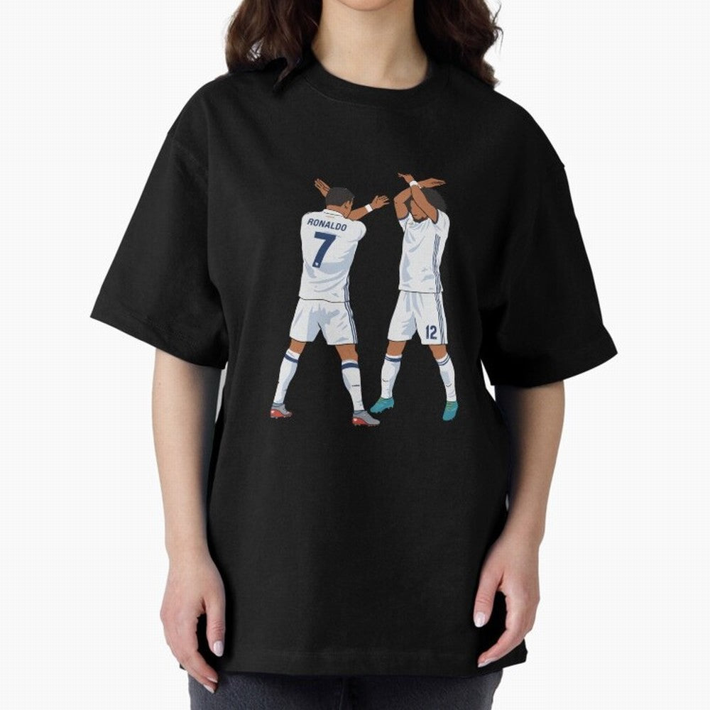 Ronaldo Madrid Celebration Duo Oversized T-Shirt Bring Retro Soccer Energy to FIFA World Cup 2026 Group Stage Filled with Cristiano Ronaldo, England and Germany Energy, Game Day Rituals, Football Legends, Country Pride and the Road to the Final;