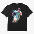 Messi in action Graphic Paint poster design Oversized T-Shirt Support FIFA World Cup 2026 Celebrating CR7 and Messi, Brazil, Portugal and Argentina Energy, Worldwide Fan Energy, Dramatic Goals, Stadium Lights and Championship Celebrations; Ideal