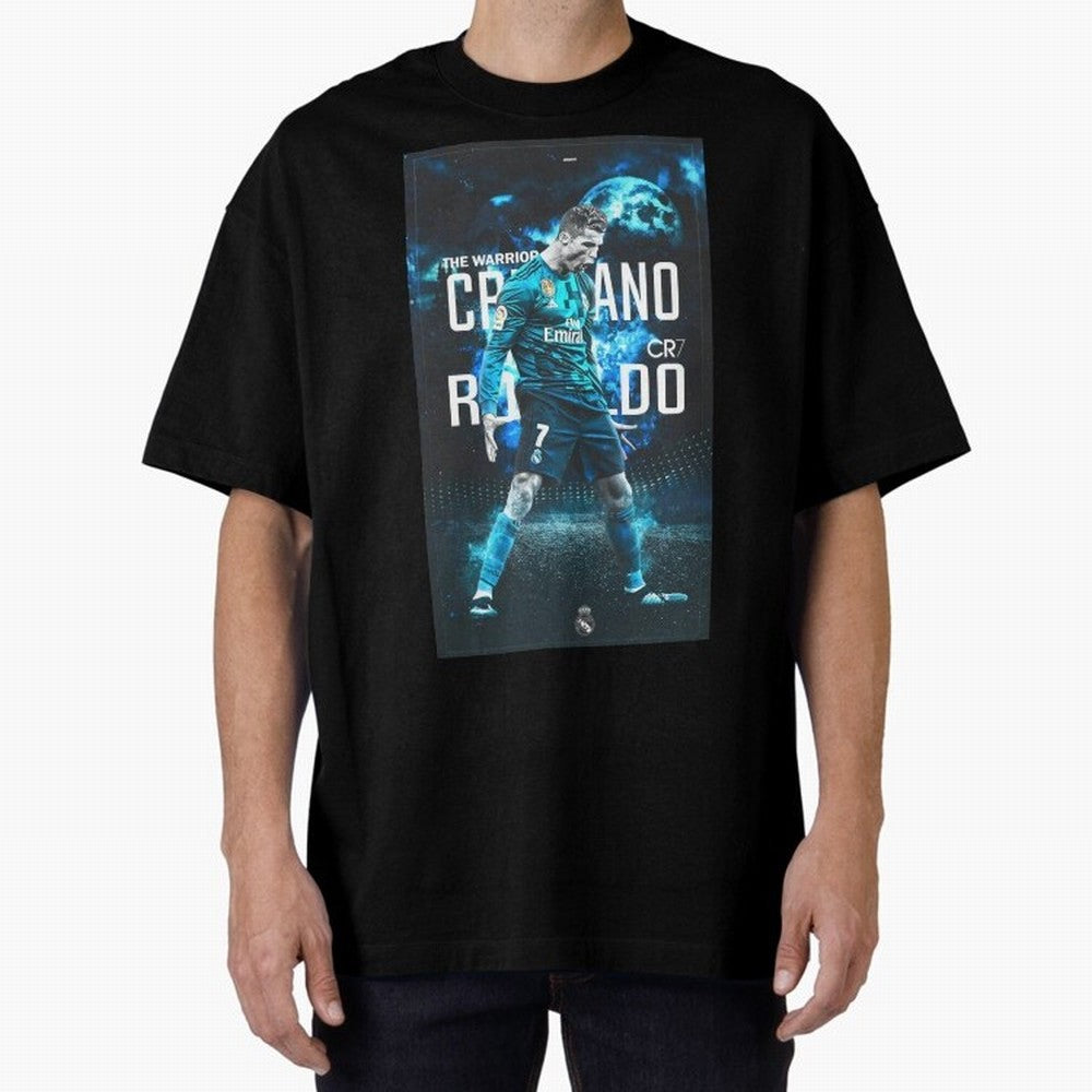 Ronaldo Oversized T-Shirt Embrace Global Football Passion for FIFA World Cup 2026 Group Stage, with Messi, Brazil, Classic Soccer Heritage, Championship Pressure, Fan Loyalty and International Pride; Created for Match Day Parties, Soccer Gifts, Fan
