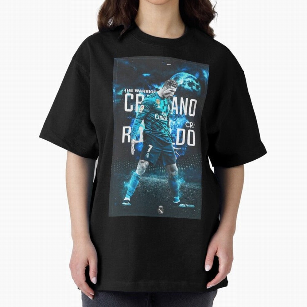 Ronaldo Oversized T-Shirt Embrace Global Football Passion for FIFA World Cup 2026 Group Stage, with Messi, Brazil, Classic Soccer Heritage, Championship Pressure, Fan Loyalty and International Pride; Created for Match Day Parties, Soccer Gifts, Fan