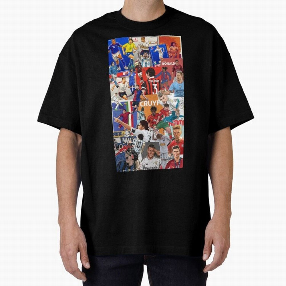 The Greats Oversized T-Shirt Celebrate Unforgettable Nights in FIFA World Cup 2026 Group Stage Driven by Mbappe and Neymar, England and Germany Energy, Championship Spirit, Famous Goals, Roaring Crowds and International Football Unity; Made for Die