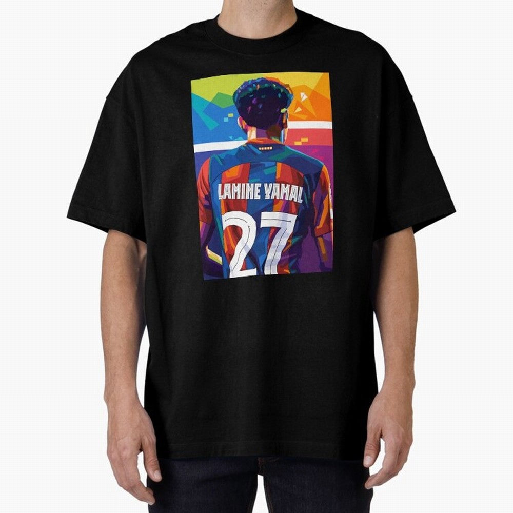 Lamine Yamal Wpap Pop Art Oversized T-Shirt Celebrate Soccer Greatness during FIFA World Cup 2026 Group Stage Spirit, with Spain, Messi, Tournament Hype, Historic Matchups, Family Viewing Parties and Global Sports Pride; Made for Die Hard