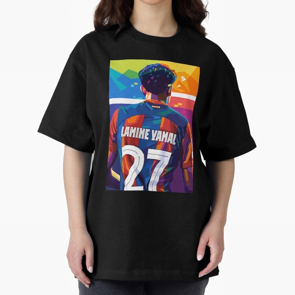 Lamine Yamal Wpap Pop Art Oversized T-Shirt Celebrate Soccer Greatness during FIFA World Cup 2026 Group Stage Spirit, with Spain, Messi, Tournament Hype, Historic Matchups, Family Viewing Parties and Global Sports Pride; Made for Die Hard