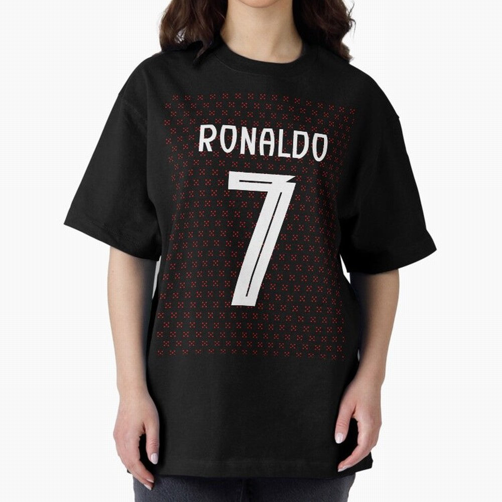 Christiano Ronaldo Portugal Kit 2025 Oversized T-Shirt Bring FIFA World Cup 2026 Capturing Messi, CR7 and Mbappe, England Energy, Vintage Soccer Flavor, Modern Football Stars, National Flags and Final Night Emotion; Great for Supporters Who Love