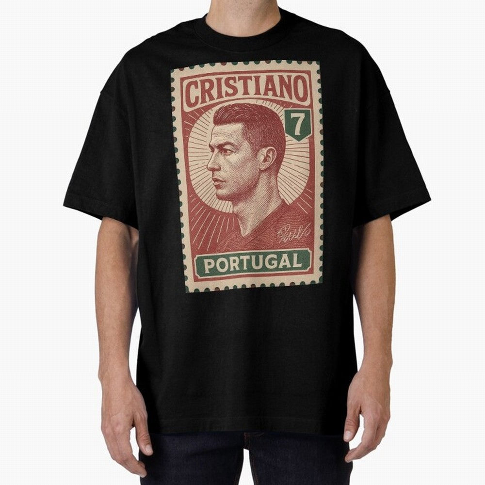 Vintage Portuguese Football Legend No.7 Poster, sticker ¨C Retro Soccer Icon Art for Fans of Manchester, Madrid & Juventus Oversized T-Shirt Celebrate the Road through the FIFA World Cup 2026 Journey through Messi, Neymar and Mbappe Highlights,