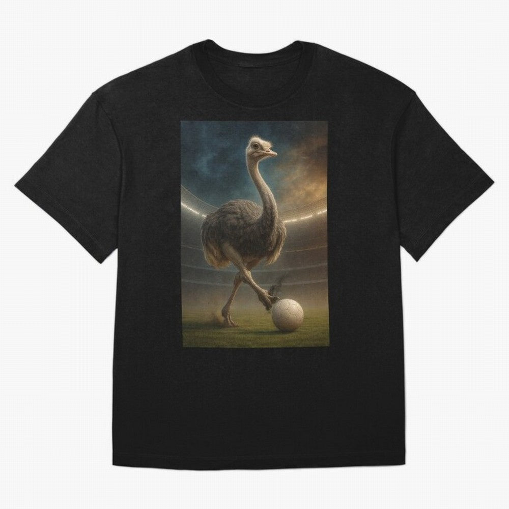 Ostrich Plays Soccer Oversized T-Shirt Celebrate Football Heritage in Match Day Hype around FIFA World Cup 2026 Group Stage, Mbappe, Netherlands, Worldwide Fan Energy, Dramatic Goals, Stadium Lights and Championship Celebrations; Perfect for Fans,