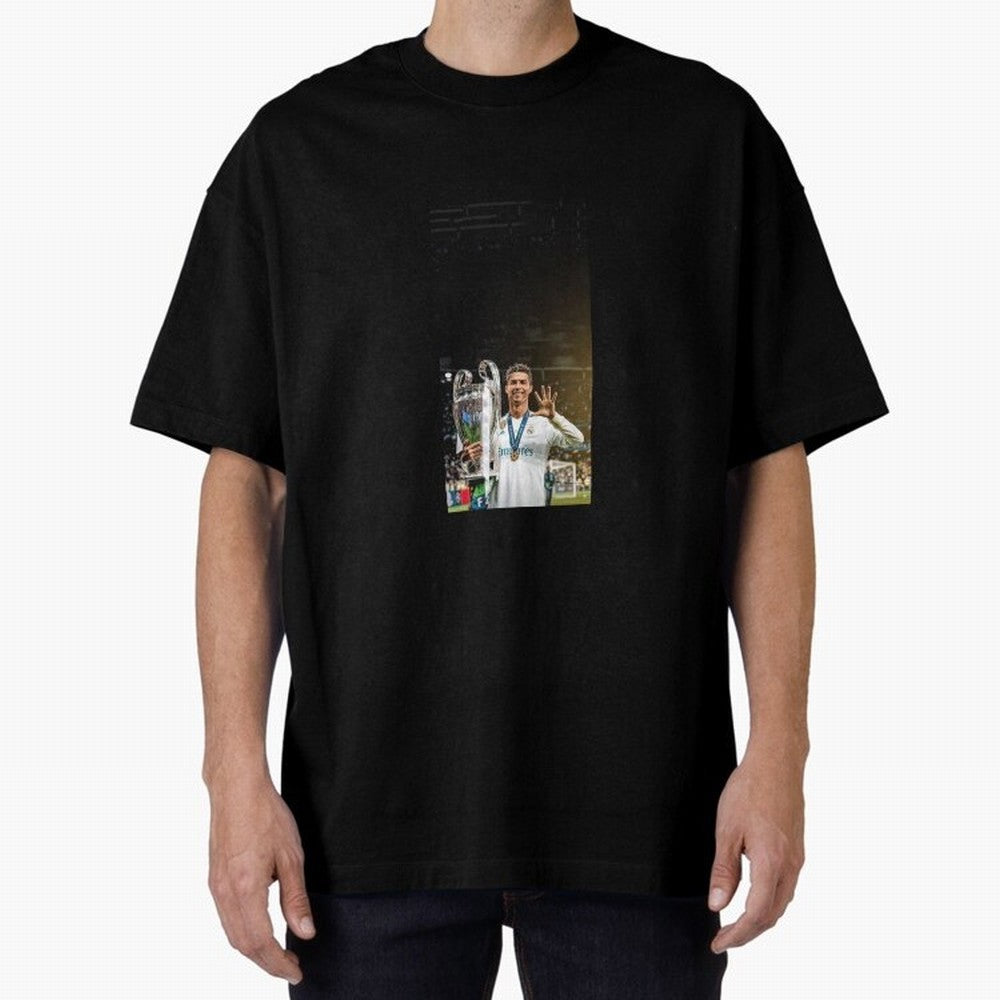 Ronaldo Oversized T-Shirt Feel the Trophy Chase of FIFA World Cup 2026 Group Stage Capturing Neymar, Portugal Energy, Vintage Soccer Flavor, Modern Football Stars, National Flags and Final Night Emotion; Great for Supporters Who Love Legendary