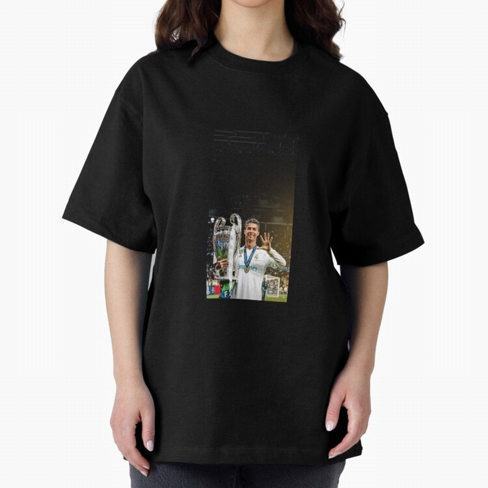 Ronaldo Oversized T-Shirt Feel the Trophy Chase of FIFA World Cup 2026 Group Stage Capturing Neymar, Portugal Energy, Vintage Soccer Flavor, Modern Football Stars, National Flags and Final Night Emotion; Great for Supporters Who Love Legendary