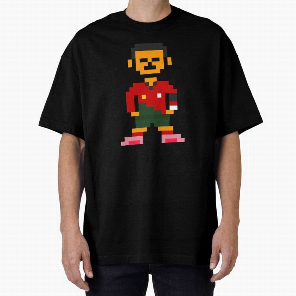 Pixel Pose Ronaldo Oversized T-Shirt Bring Bold Fan Energy to Match Day Hype around FIFA World Cup 2026, Haaland, Portugal, Stadium Chants, National Pride, Trophy Dreams and Unforgettable Football Memories; Ideal for Fans Who Follow Messi,