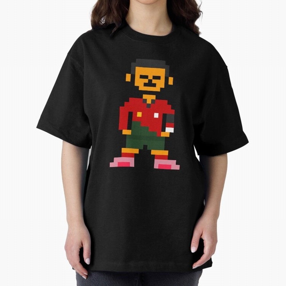 Pixel Pose Ronaldo Oversized T-Shirt Bring Bold Fan Energy to Match Day Hype around FIFA World Cup 2026, Haaland, Portugal, Stadium Chants, National Pride, Trophy Dreams and Unforgettable Football Memories; Ideal for Fans Who Follow Messi,