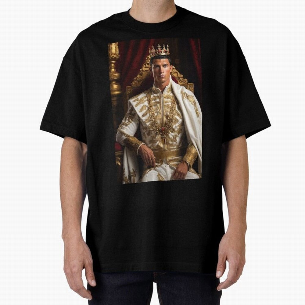 Ronaldo king Oversized T-Shirt Follow the Final Road of FIFA World Cup 2026 Group Stage Driven by Messi and Cristiano Ronaldo, England, France and Netherlands Energy, Worldwide Fan Energy, Dramatic Goals, Stadium Lights and Championship