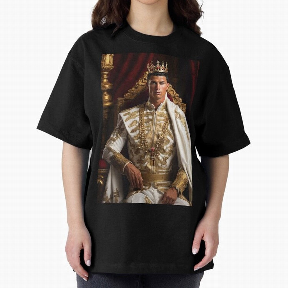 Ronaldo king Oversized T-Shirt Follow the Final Road of FIFA World Cup 2026 Group Stage Driven by Messi and Cristiano Ronaldo, England, France and Netherlands Energy, Worldwide Fan Energy, Dramatic Goals, Stadium Lights and Championship