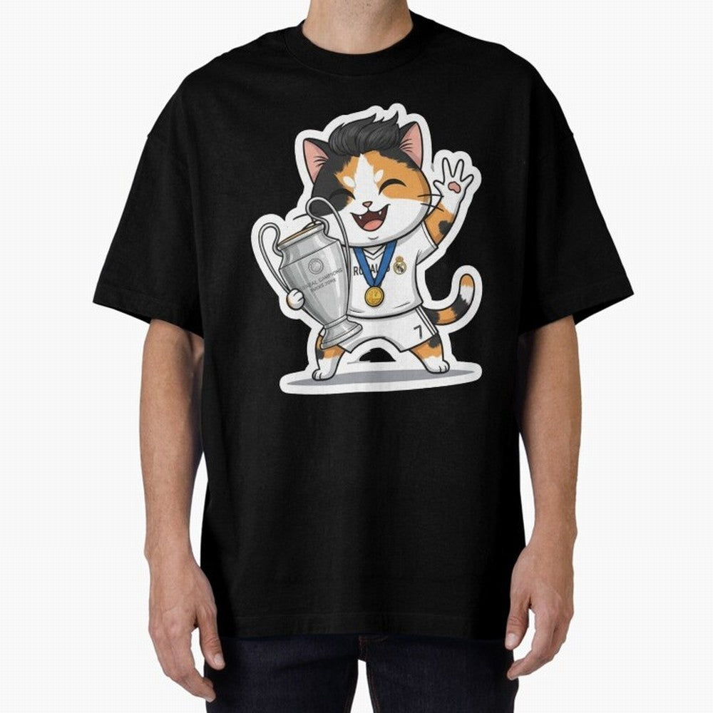 Kitten - Ucl Tittle | Ronaldo Oversized T-Shirt Bring Legendary Rivalry Energy to the FIFA World Cup 2026 Journey through Mbappe Highlights, England Pride, Worldwide Fan Energy, Dramatic Goals, Stadium Lights and Championship Celebrations; Made for