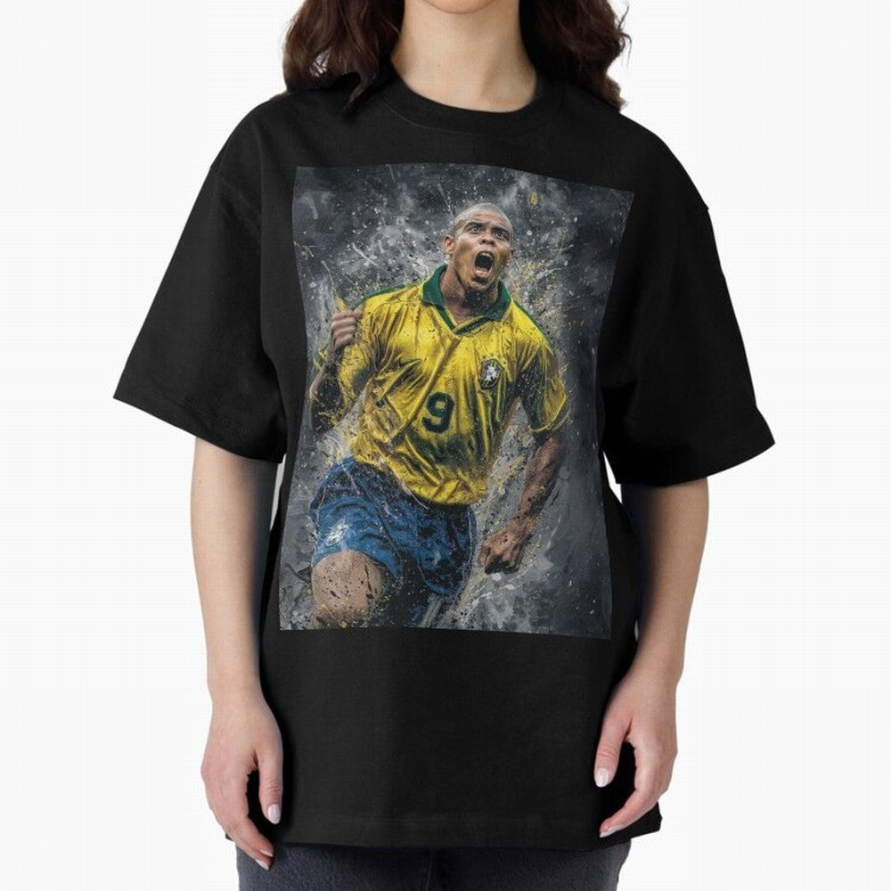 Ronaldo Naz¨¢rio - Il Fenomeno (Brazil) Oversized T-Shirt Celebrate Fan Culture around Match Day Hype around FIFA World Cup 2026, Messi and Cristiano Ronaldo, Netherlands, Global Supporter Spirit, Legendary Goals, National Colors and Tournament