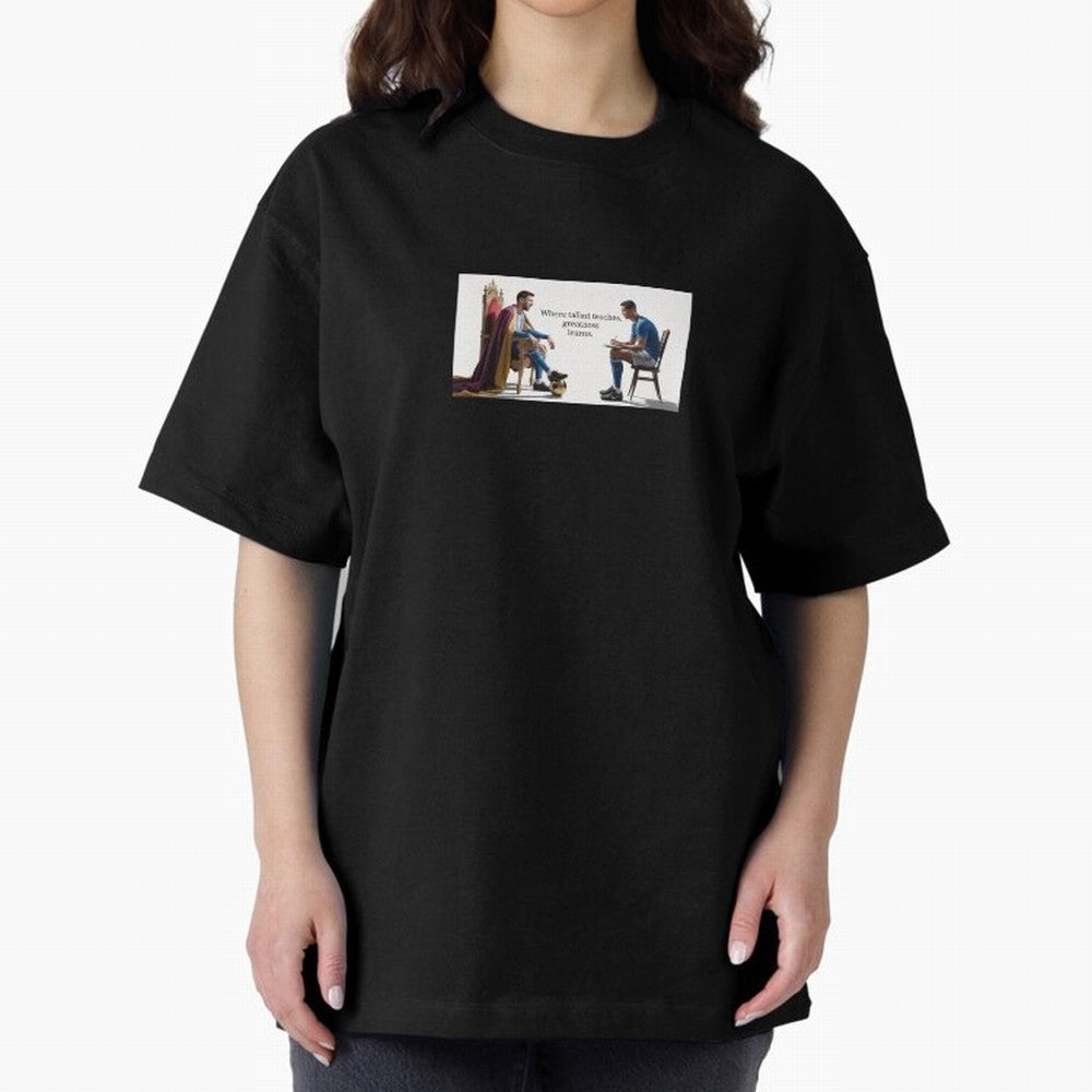 Messi and Ronaldo Oversized T-Shirt Represent the Passion of FIFA World Cup 2026 Group Stage Spirit, Featuring Portugal, Haaland and Mbappe, Football Passion, Legendary Performances, Festival Vibes and Supporter Community; Created for Match Day