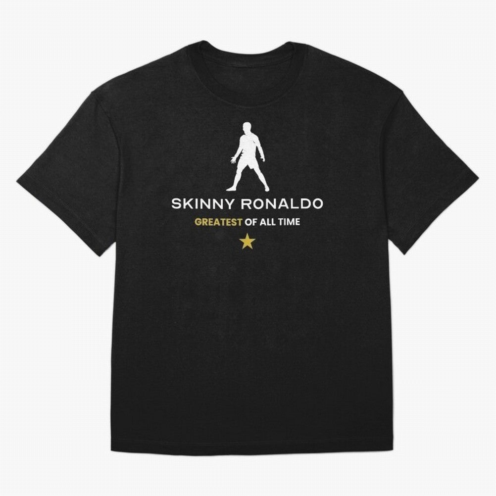 Skinny Ronaldo The Greatest Of All Time White Oversized T-Shirt Show Your Love for FIFA World Cup 2026 USA Canada Mexico Spirit, Highlighting Spain, Messi, CR7 and Mbappe, Stadium Chants, National Pride, Trophy Dreams and Unforgettable Football