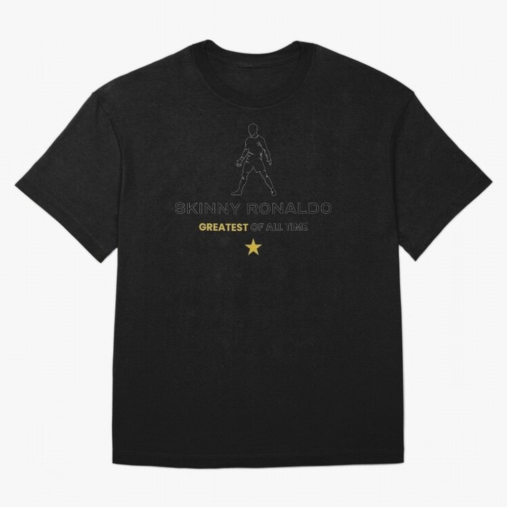Skinny Ronaldo The Greatest Of All Time Black Oversized T-Shirt Celebrate National Team Dreams in FIFA World Cup 2026 USA Canada Mexico for Fans of CR7 and Messi and Argentina and Brazil, Bringing Fan Favorite Moments, National Team Passion, Big