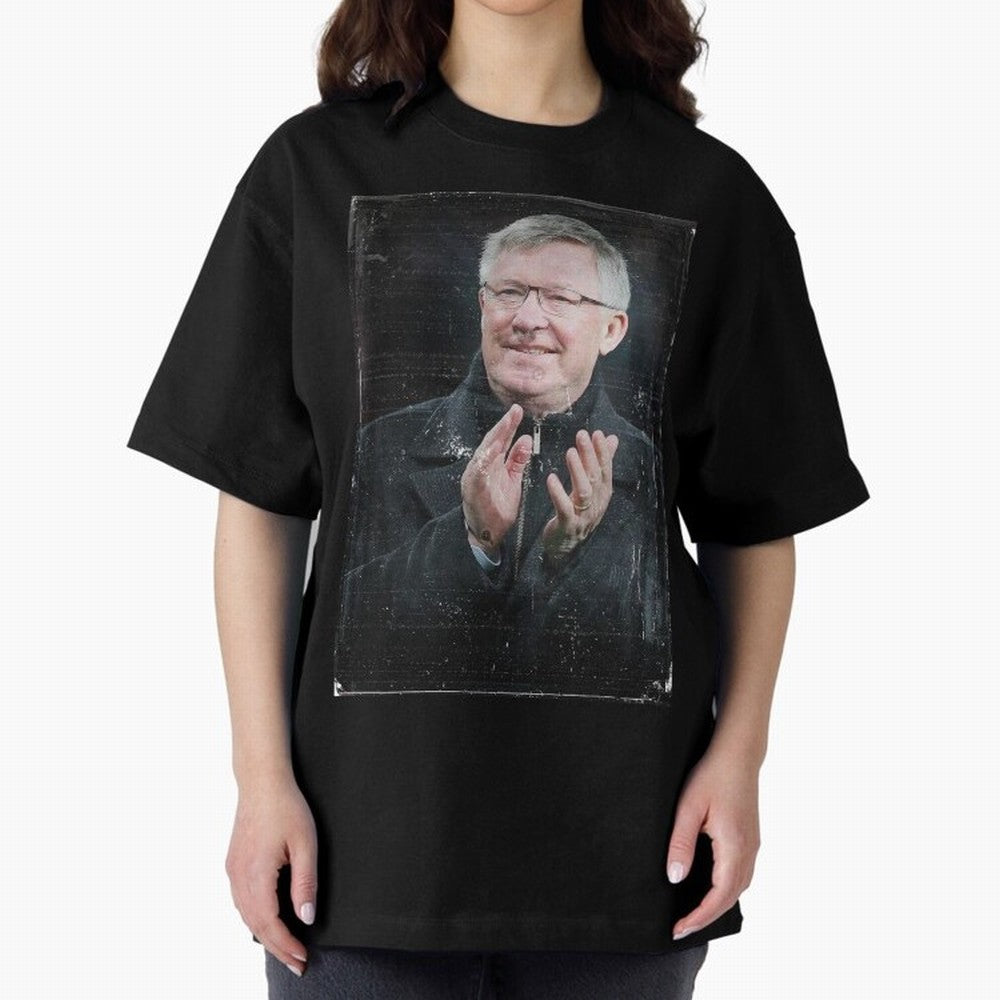 Sir Alex Ferguson Oversized T-Shirt Celebrate Soccer Greatness during Match Day Hype around FIFA World Cup 2026 Group Stage, Messi and Cristiano Ronaldo, Brazil, Portugal and Argentina, Retro Football Energy, Iconic Rivalries, Trophy Chase Drama