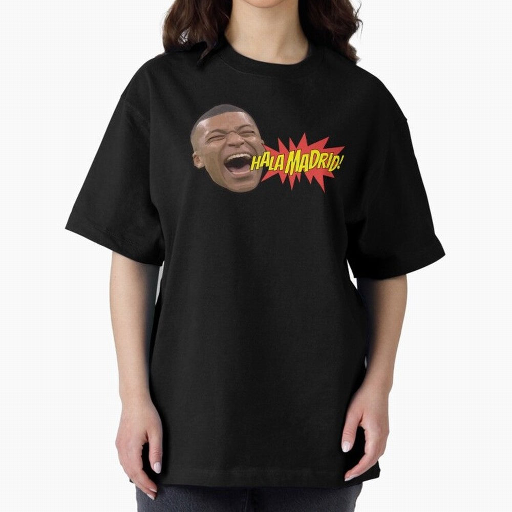Real Madrid - Kylian Mbapp¨¦ Hala Madrid Oversized T-Shirt Feel the Trophy Chase of Global Football Passion for FIFA World Cup 2026, Inspired by CR7 and Messi, France, Stadium Chants, National Pride, Trophy Dreams and Unforgettable Football