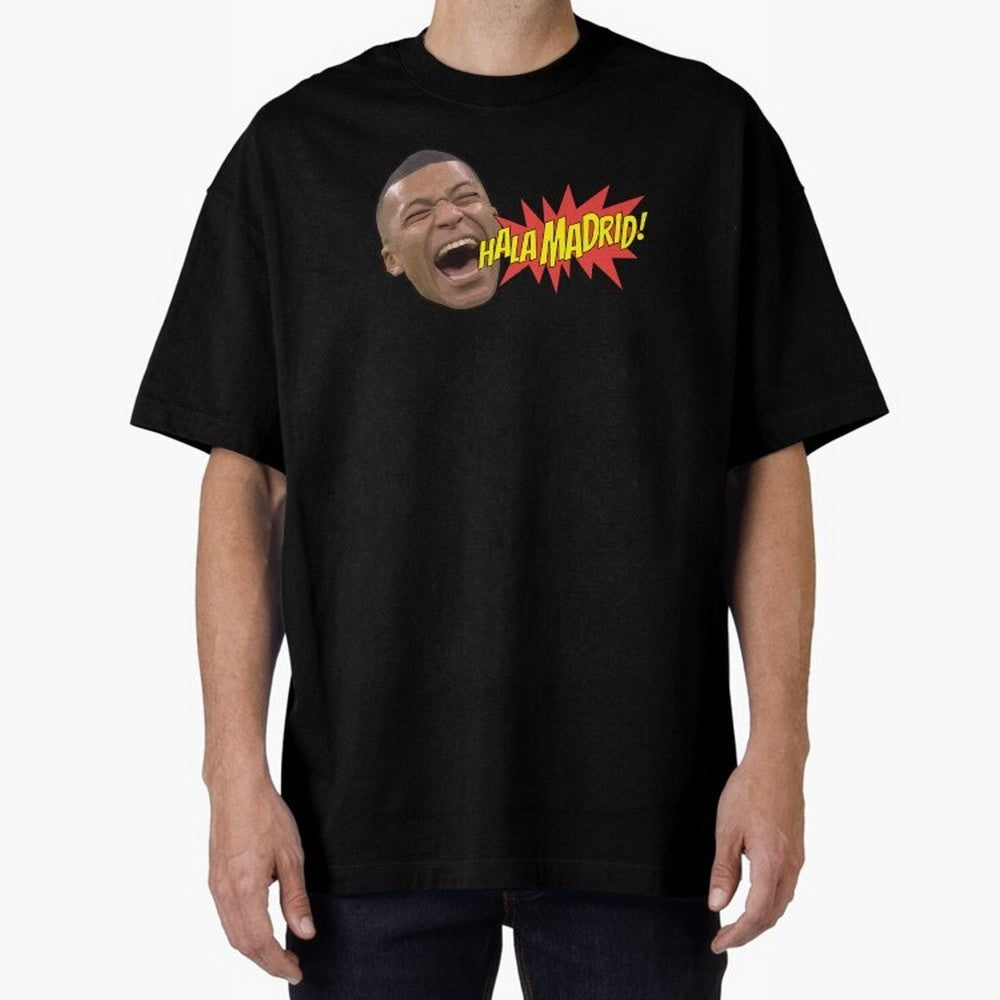 Real Madrid - Kylian Mbapp¨¦ Hala Madrid Oversized T-Shirt Feel the Trophy Chase of Global Football Passion for FIFA World Cup 2026, Inspired by CR7 and Messi, France, Stadium Chants, National Pride, Trophy Dreams and Unforgettable Football