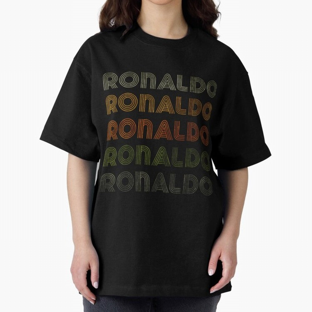 Love Heart Ronaldo Tee GrungeVintage Style Black Ronaldo Oversized T-Shirt Bring Match Day Fire to the FIFA World Cup 2026 Journey through Haaland Highlights, Netherlands Pride, Stadium Memories, Football Loyalty, International Chants and