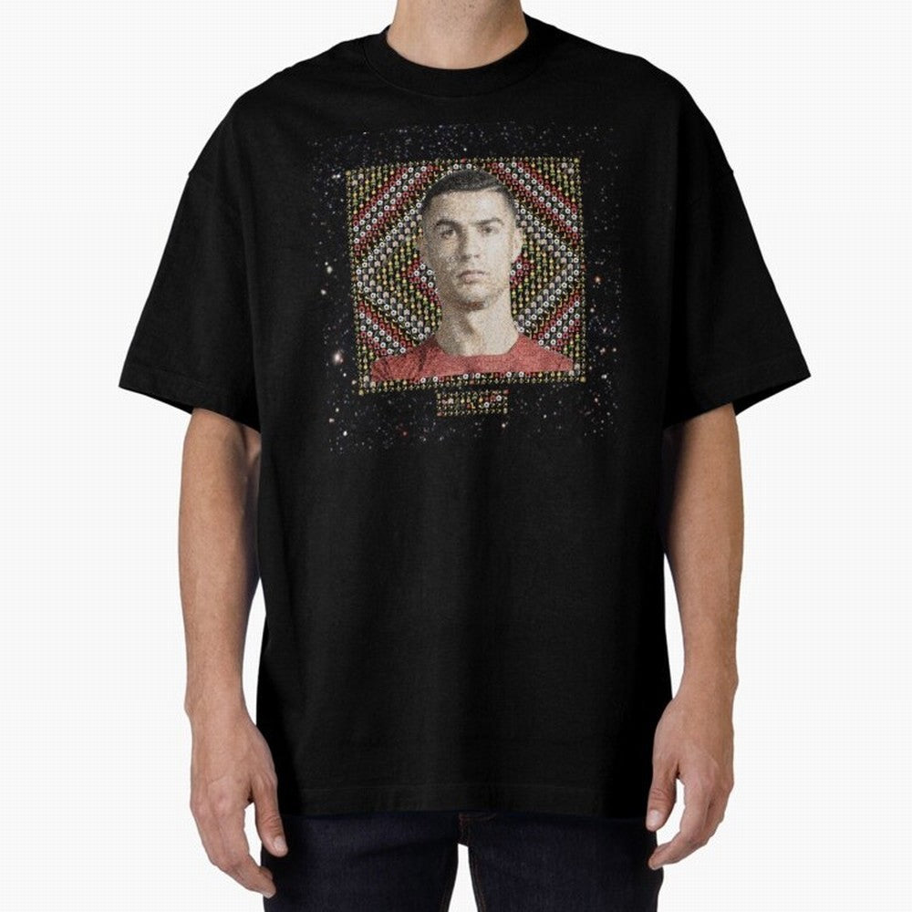 CR7 Emojified ¨C Ronaldo-Inspired Grid Tribute | Visual Power in Emoji Form | Football Legend Art Series Oversized T-Shirt Make Every Match About Global Football Passion for FIFA World Cup 2026, Driven by Cristiano Ronaldo, Brazil, Portugal and
