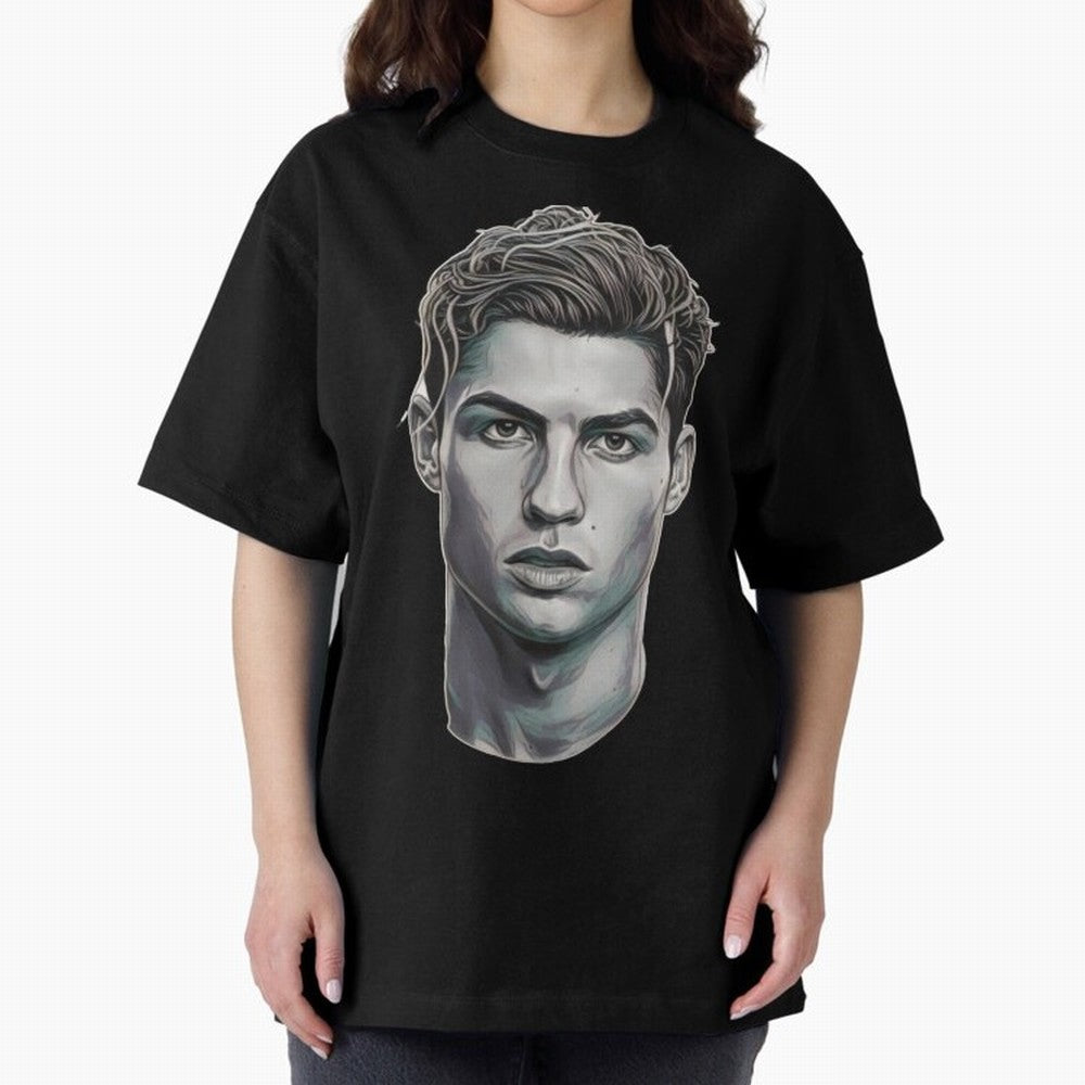 Ronaldo drawing 2008 Oversized T-Shirt Follow the Road to FIFA World Cup 2026 Featuring Cristiano Ronaldo, Haaland and CR7, England, France and Netherlands Energy, Goal Celebration Energy, Supporter Heritage, Football Icons and Worldwide Tournament