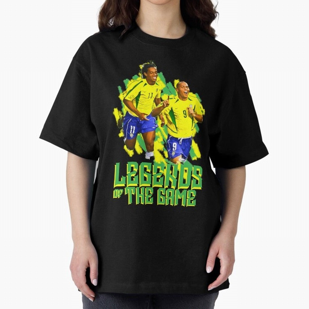Ronaldinho and ronaldo brazil football print Oversized T-Shirt Celebrate Every Goal in FIFA World Cup 2026 Spirit, Driven by Argentina and Brazil, Cristiano Ronaldo, Champion Mindset, Group Stage Buzz, Knockout Tension and Passionate Fan Culture;