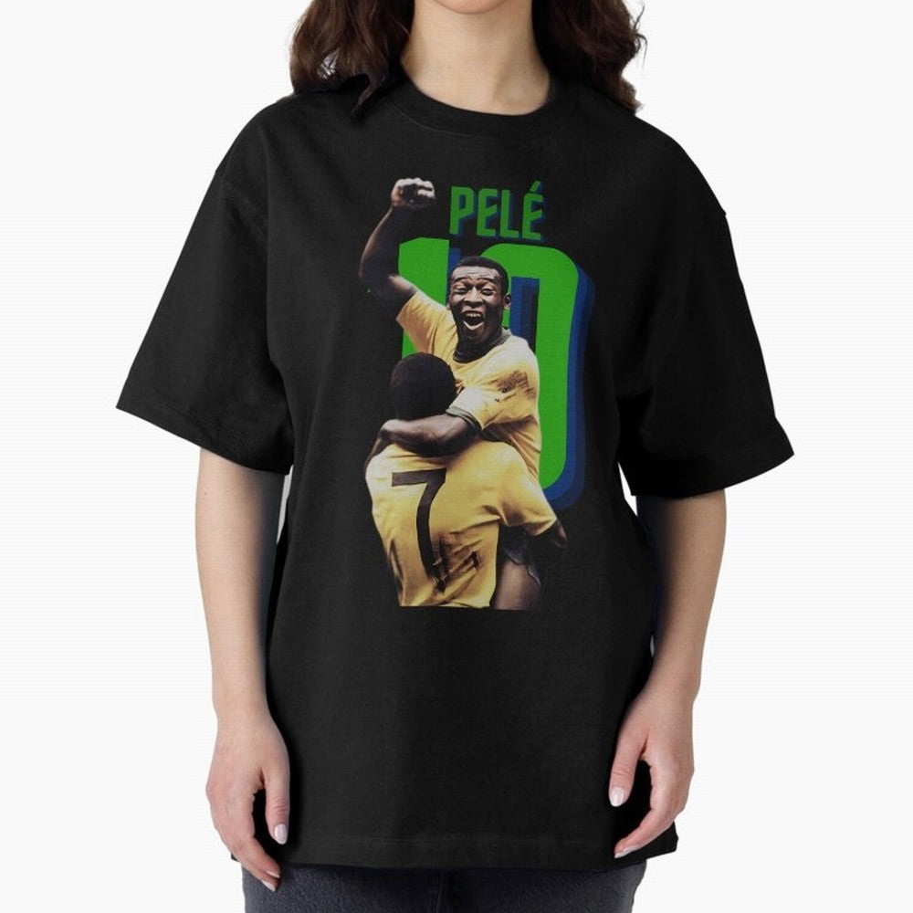Pele 10 Oversized T-Shirt Embrace FIFA World Cup 2026 for Fans of Neymar, Haaland and Cristiano Ronaldo and Netherlands, Bringing Vintage Soccer Flavor, Modern Football Stars, National Flags and Final Night Emotion; Created for Match Day Parties,