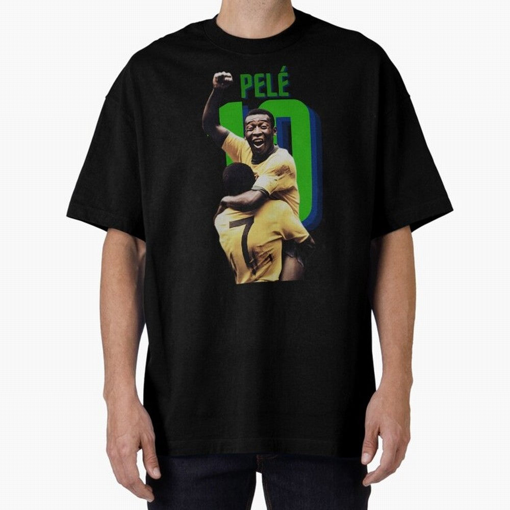 Pele 10 Oversized T-Shirt Embrace FIFA World Cup 2026 for Fans of Neymar, Haaland and Cristiano Ronaldo and Netherlands, Bringing Vintage Soccer Flavor, Modern Football Stars, National Flags and Final Night Emotion; Created for Match Day Parties,