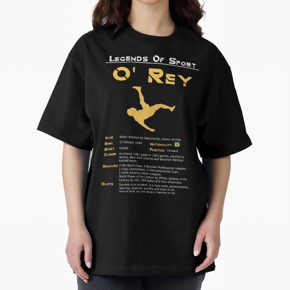Legends of Sport Pele Pel¨¦ Oversized T-Shirt Show Championship Spirit for Global Football Passion for FIFA World Cup 2026 USA Canada Mexico, Driven by Neymar, England and Germany, Global Supporter Spirit, Legendary Goals, National Colors and