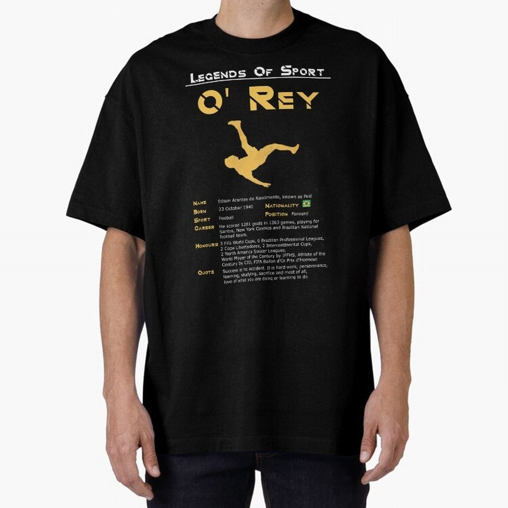 Legends of Sport Pele Pel¨¦ Oversized T-Shirt Show Championship Spirit for Global Football Passion for FIFA World Cup 2026 USA Canada Mexico, Driven by Neymar, England and Germany, Global Supporter Spirit, Legendary Goals, National Colors and