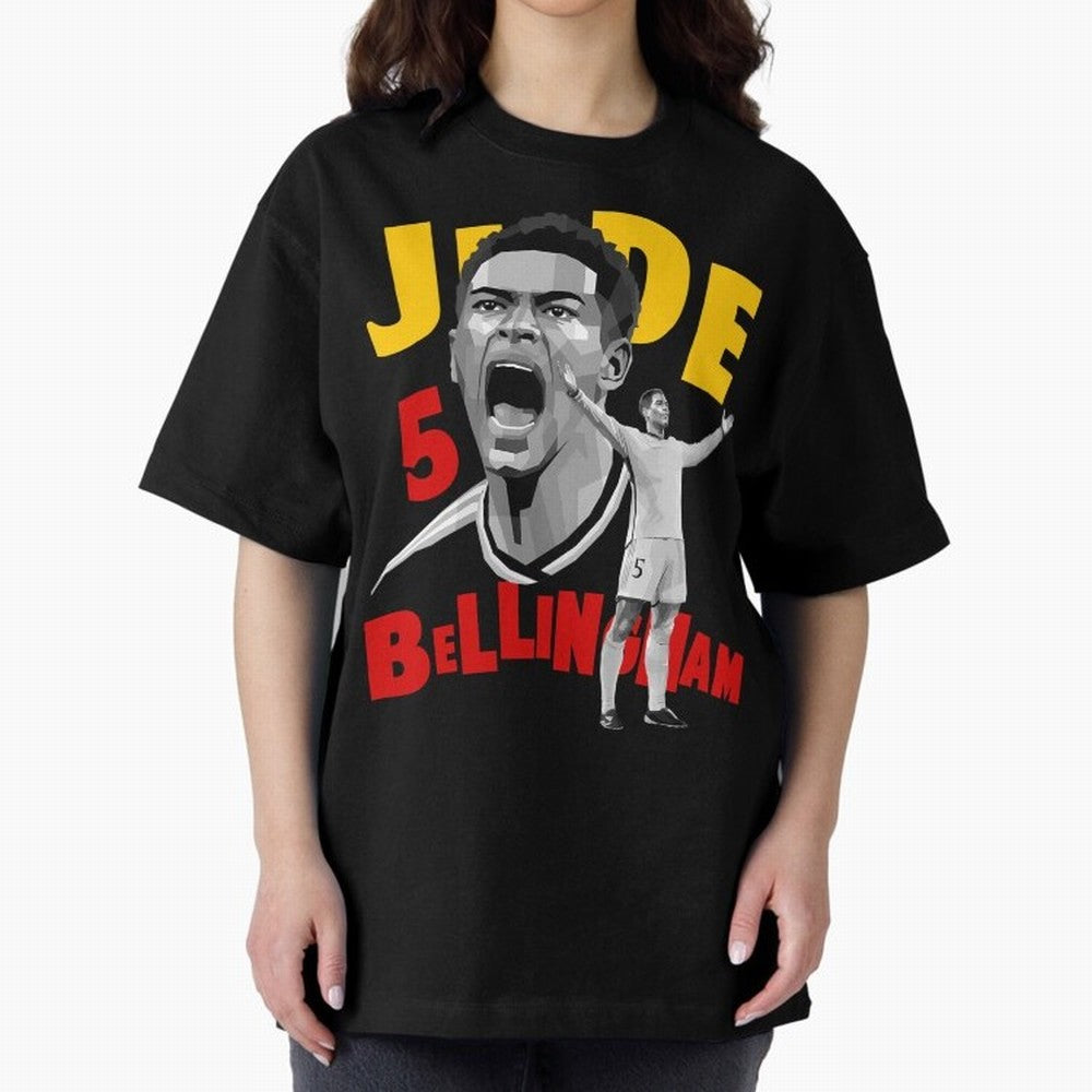 Jude Bellingham Oversized T-Shirt Embrace FIFA World Cup 2026 USA Canada Mexico Spirit, Driven by Portugal, Spain and Germany, Haaland and Mbappe, Fan Favorite Moments, National Team Passion, Big Match Drama and Soccer History; Made for Die Hard
