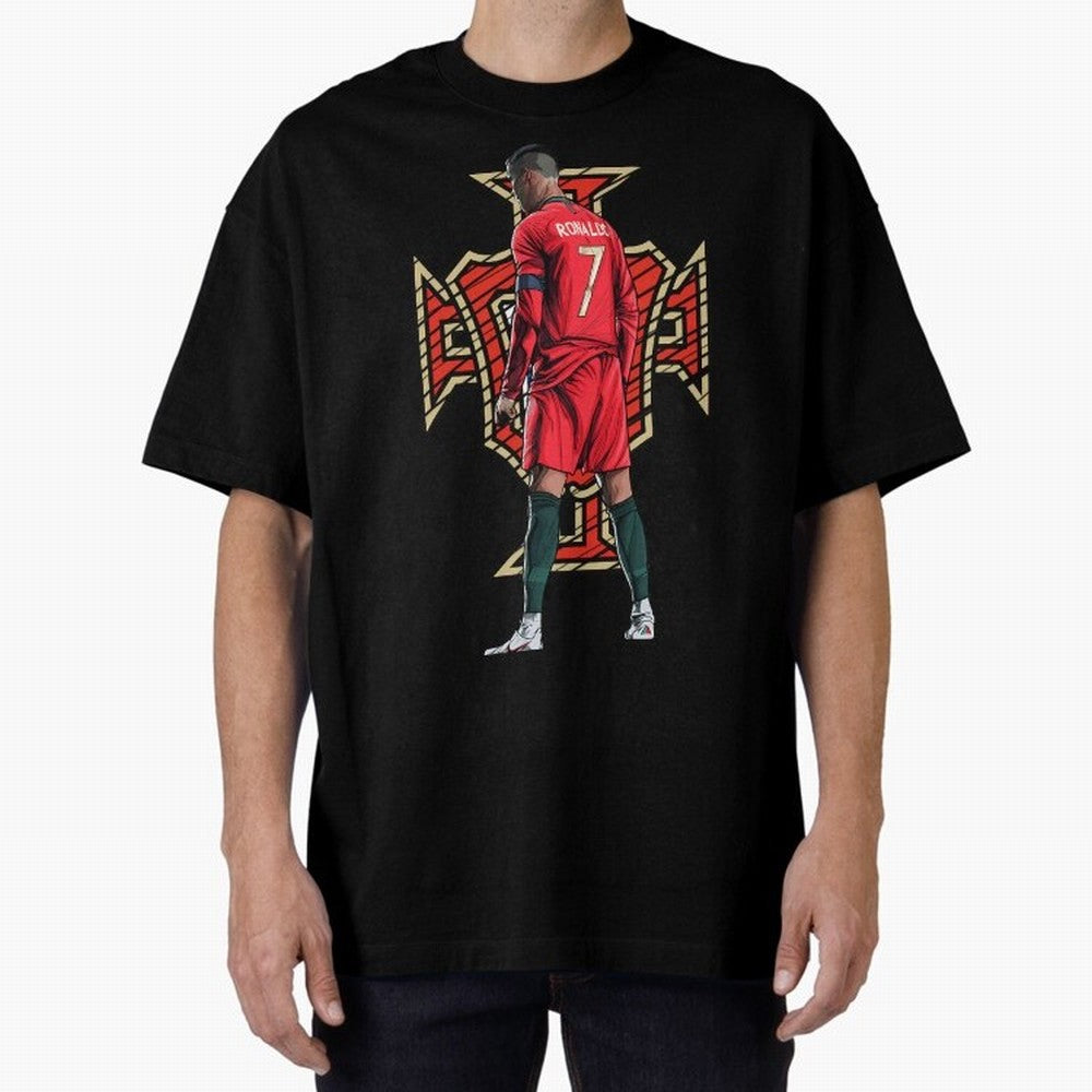 Portugal Ronaldo No.7 Artwork For Soccer Fans, Gift For Football Supporters Oversized T-Shirt Carry FIFA World Cup 2026 USA Canada Mexico for Fans of Messi and Spain, Bringing Stadium Memories, Football Loyalty, International Chants and