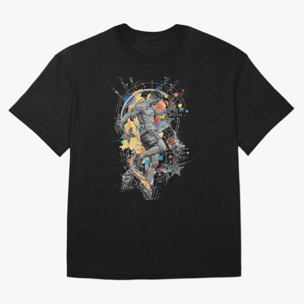 Cosmic Ronaldo Made of Star Stuff Artwork For Football Fans Gift For Soccer Enthusiasts Oversized T-Shirt Follow Global Football Passion for FIFA World Cup 2026, Made for CR7 and Messi, England and Germany, Tournament Hype, Historic Matchups,
