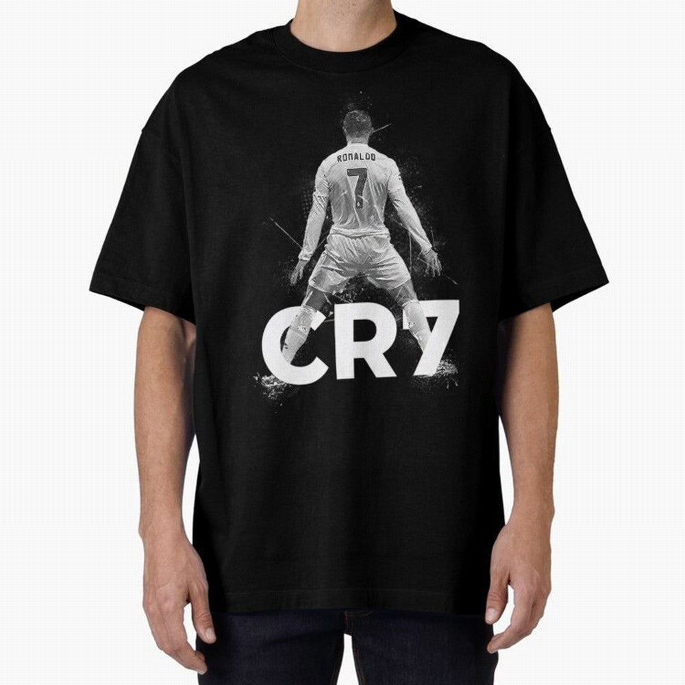 CR7 Ronaldo Celebration Artwork For Football Fans Gift For Soccer Enthusiasts Oversized T-Shirt Fuel the FIFA World Cup 2026 USA Canada Mexico Journey through Haaland and Mbappe Highlights, England and Germany Pride, Fan Favorite Moments, National