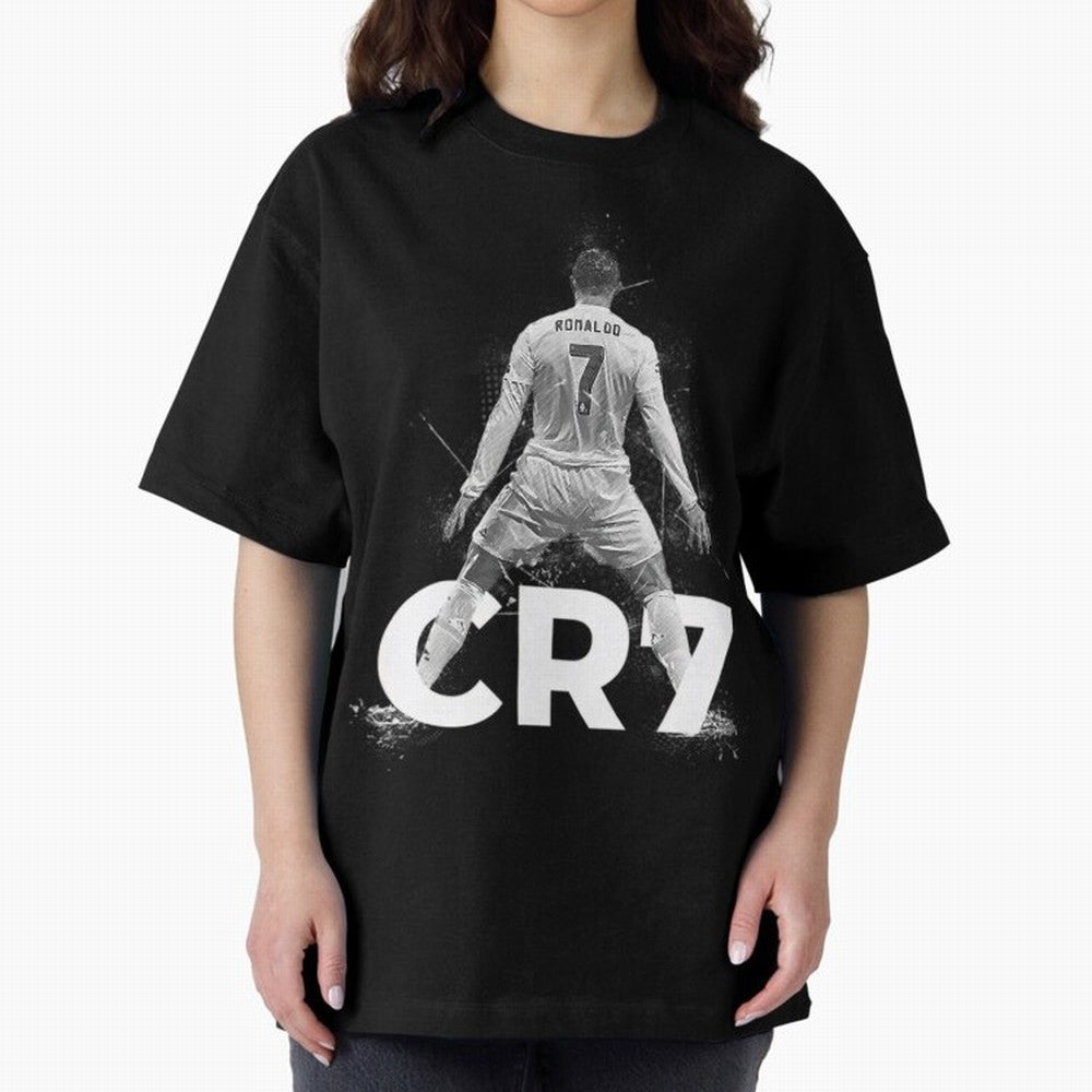 CR7 Ronaldo Celebration Artwork For Football Fans Gift For Soccer Enthusiasts Oversized T-Shirt Fuel the FIFA World Cup 2026 USA Canada Mexico Journey through Haaland and Mbappe Highlights, England and Germany Pride, Fan Favorite Moments, National