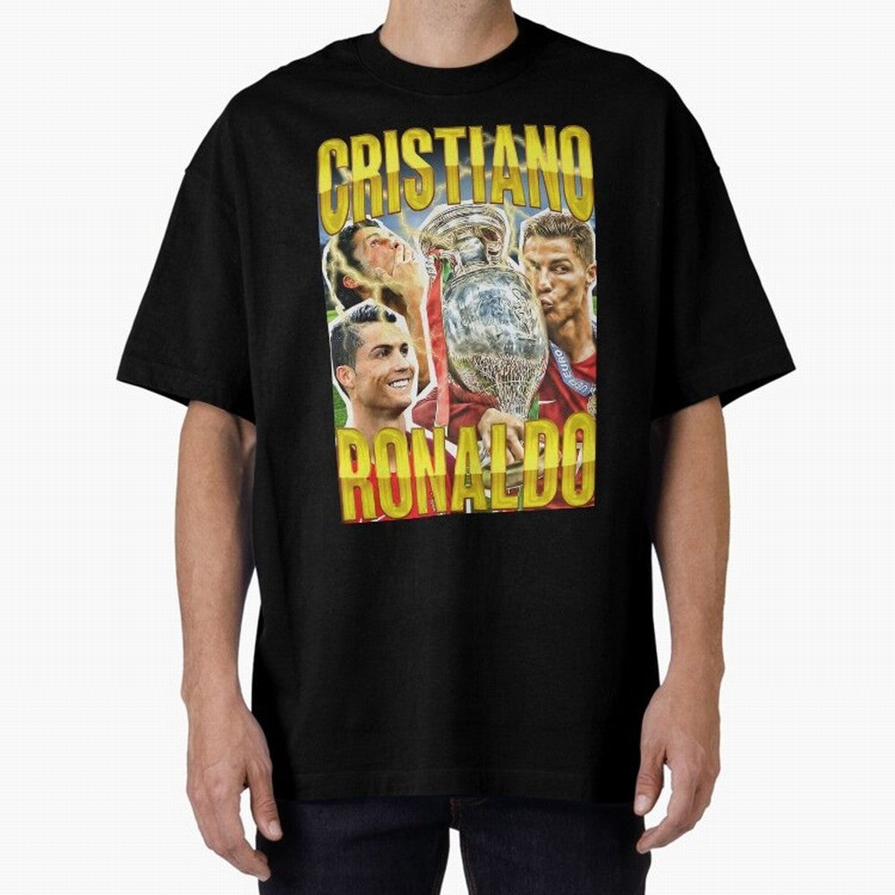 Ronaldo Siuuu Celebration Silhouette Design For Football Fans, Gift For Soccer Enthusiasts Oversized T-Shirt Capture Stadium Memories from the FIFA World Cup 2026 Journey through Messi and Cristiano Ronaldo Highlights, France Pride, Match Day