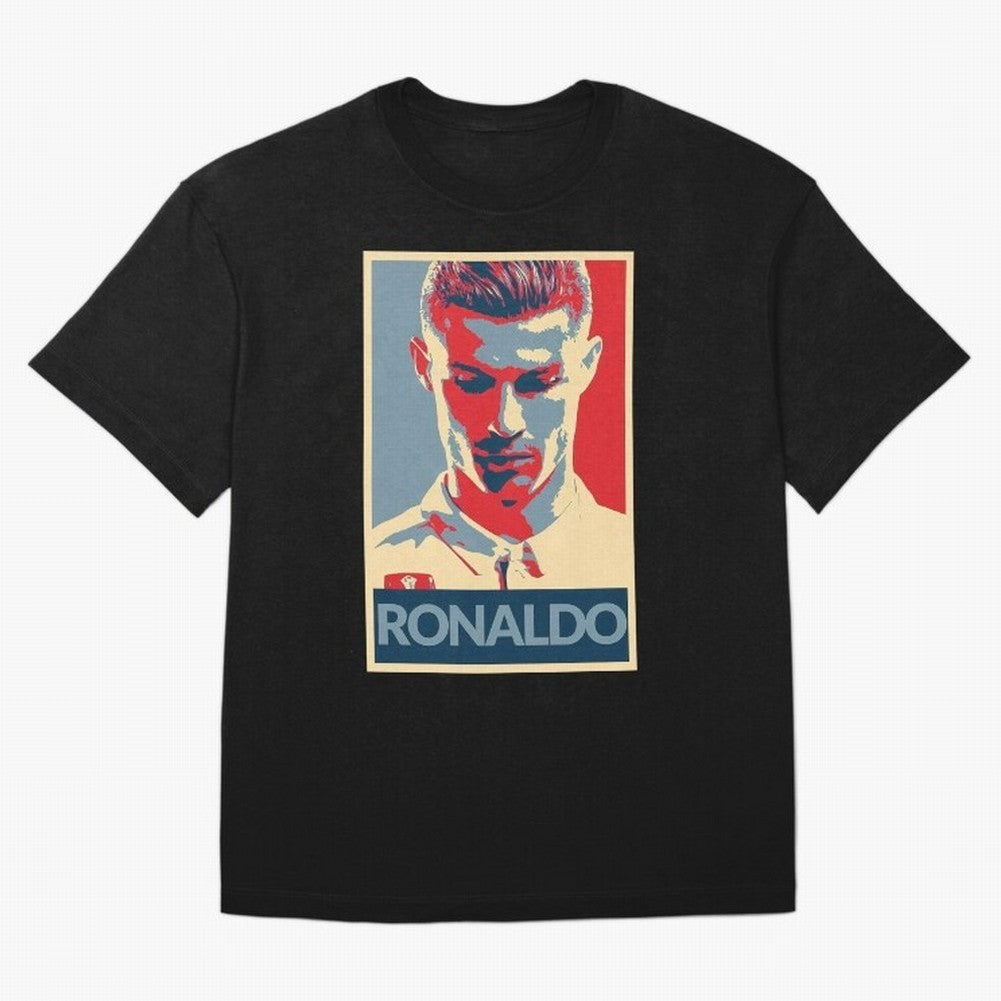 Ronaldo Poster Style Pop Art Design For Football Fans Gift For Soccer Enthusiasts Oversized T-Shirt Support the Legends of the FIFA World Cup 2026 Group Stage Journey through Messi, Neymar and Mbappe Highlights, England, France and Netherlands