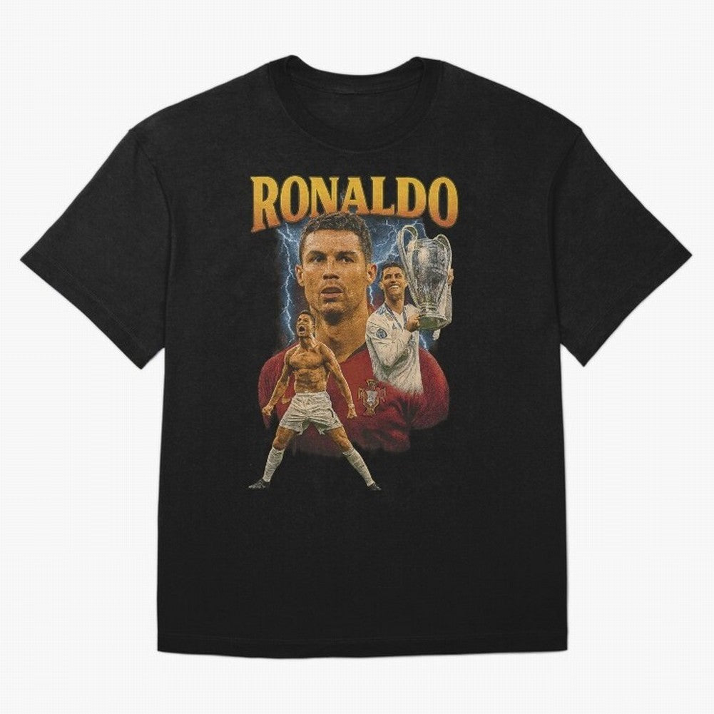 Ronaldo Champion Victory Design For Football Fans Gift For Soccer Supporters Oversized T-Shirt Make Game Day About Match Day Hype around FIFA World Cup 2026, Haaland and Mbappe, Argentina, Football History, Final Match Energy, Crowd Noise and Once