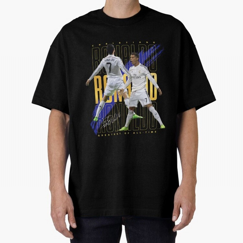 Ronaldo Soccer Legend Design For Football Fans Gift For Sports Enthusiasts Oversized T-Shirt Join Supporters Worldwide for FIFA World Cup 2026 USA Canada Mexico Spirit, with Spain, Neymar, Football History, Final Match Energy, Crowd Noise and Once