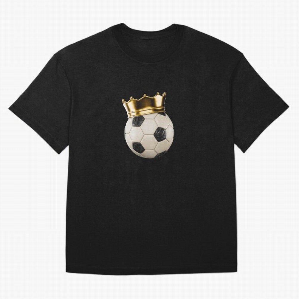 Soccer Ball with Kings Crown, Sticker Illustration Oversized T-Shirt Share the Excitement of FIFA World Cup 2026 USA Canada Mexico Spirit, Featuring Argentina, Cristiano Ronaldo, Fan Favorite Moments, National Team Passion, Big Match Drama and