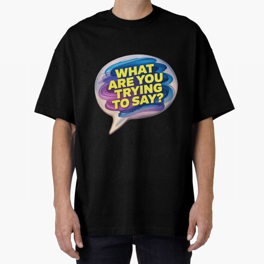 A photograph of a vibrant, oversized speech bubble Oversized T-Shirt Relive Legendary Nights from Match Day Hype around FIFA World Cup 2026 Group Stage, Mbappe, Netherlands, Classic Soccer Heritage, Championship Pressure, Fan Loyalty and