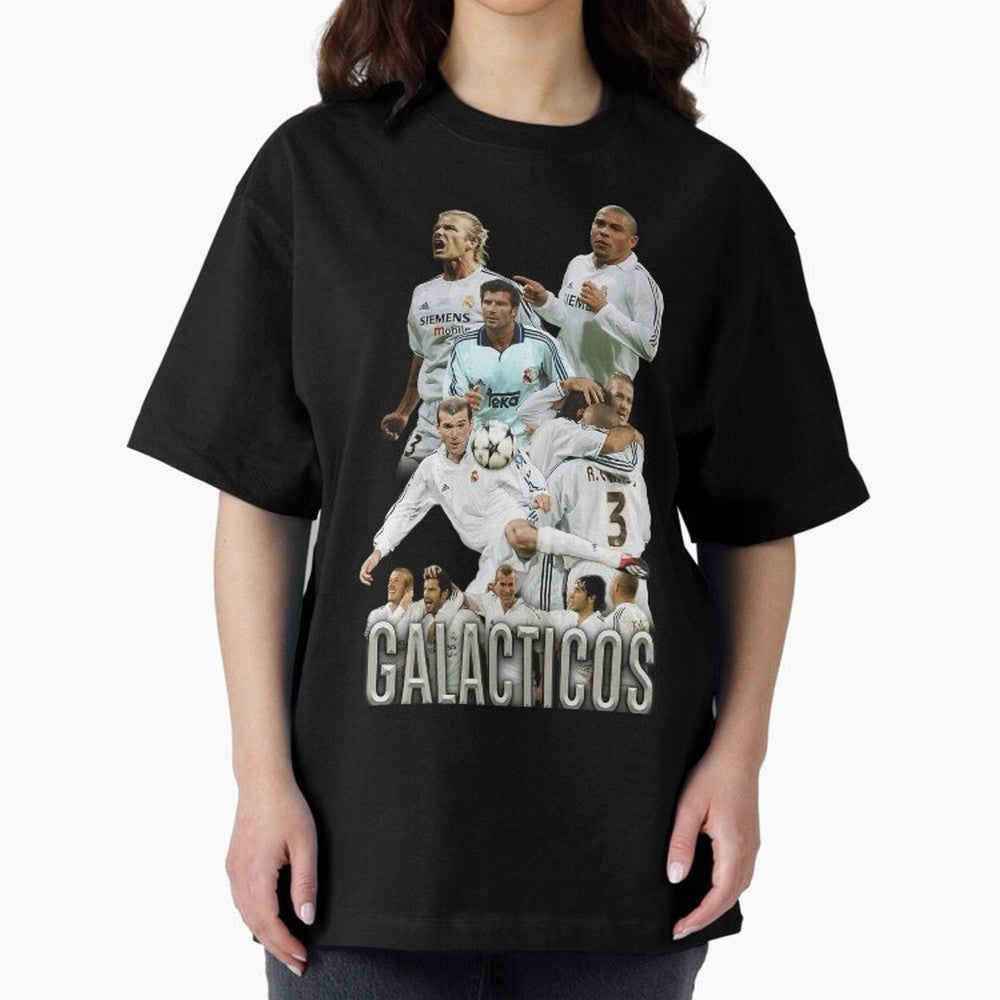 Real Madrid Galacticos Soccer Legends Collage Poster Oversized T-Shirt Create FIFA World Cup 2026 USA Canada Mexico Built around Haaland, England, France and Netherlands Energy, Football History, Final Match Energy, Crowd Noise and Once in a