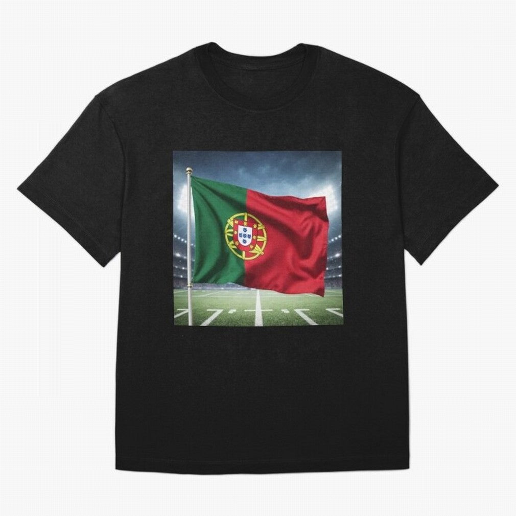 Portugal Flag 3D Football Design ¨C Supporters Portugal Oversized T-Shirt Show Love for Legendary Goals in Global Football Passion for FIFA World Cup 2026 Group Stage, Connected to CR7 and Messi, France, Champion Mindset, Group Stage Buzz, Knockout