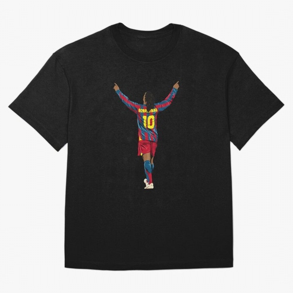 Ronaldinho Oversized T-Shirt Honor Football Greatness during Global Football Passion for FIFA World Cup 2026 USA Canada Mexico, Inspired by CR7, England, Supporter Pride, Iconic Celebrations, Legendary Names and Global Match Day Energy; Ideal for