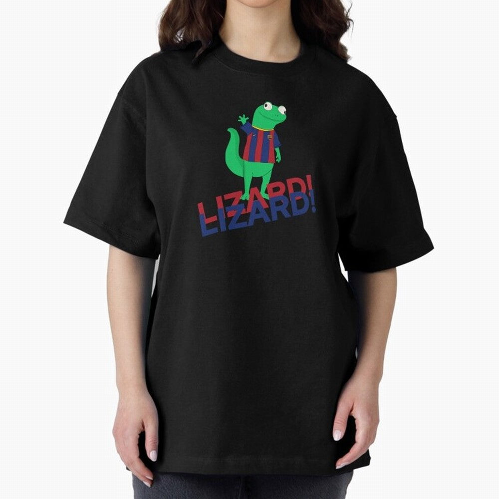 Viral lizard meme fcbarcelona Oversized T-Shirt Show Your Love for FIFA World Cup 2026 USA Canada Mexico Inspired by Mbappe, England, France and Netherlands Energy, Football Passion, Legendary Performances, Festival Vibes and Supporter Community;