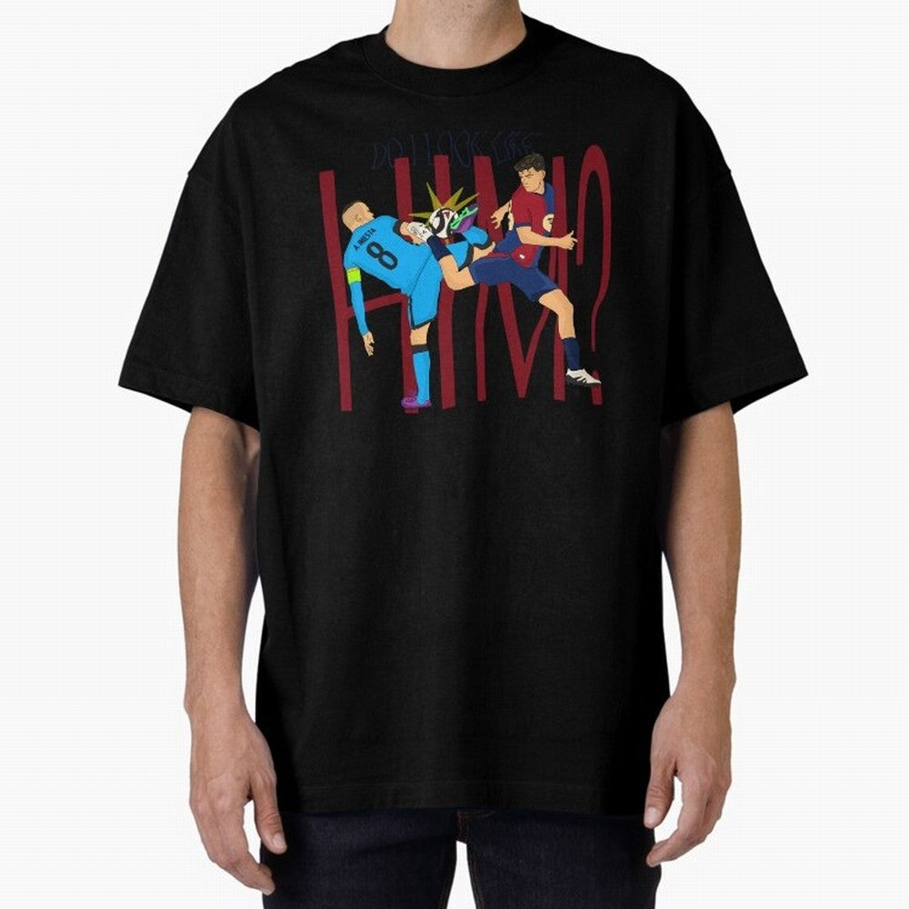 Iniesta and pedri the past and present Oversized T-Shirt Feel Match Day Hype around FIFA World Cup 2026 USA Canada Mexico, Mbappe, Brazil, Goal Celebration Energy, Supporter Heritage, Football Icons and Worldwide Tournament Joy; Ideal for Fans Who