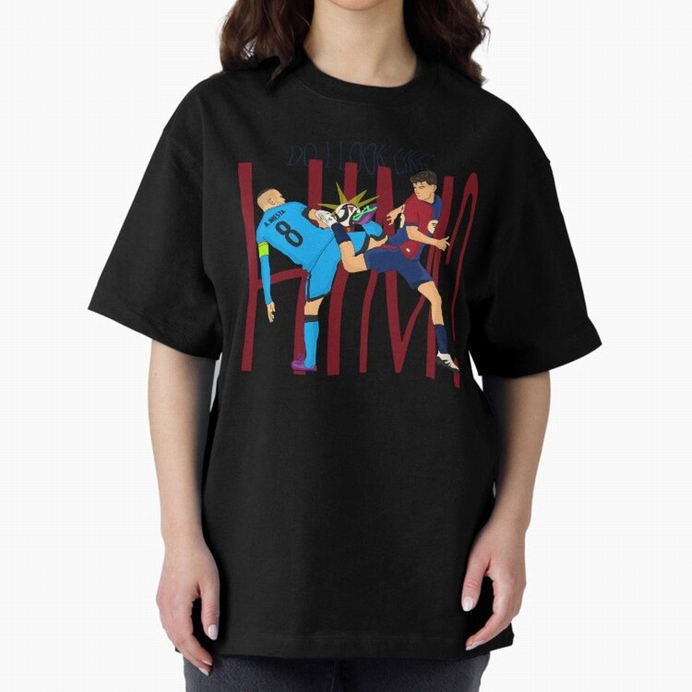 Iniesta and pedri the past and present Oversized T-Shirt Feel Match Day Hype around FIFA World Cup 2026 USA Canada Mexico, Mbappe, Brazil, Goal Celebration Energy, Supporter Heritage, Football Icons and Worldwide Tournament Joy; Ideal for Fans Who